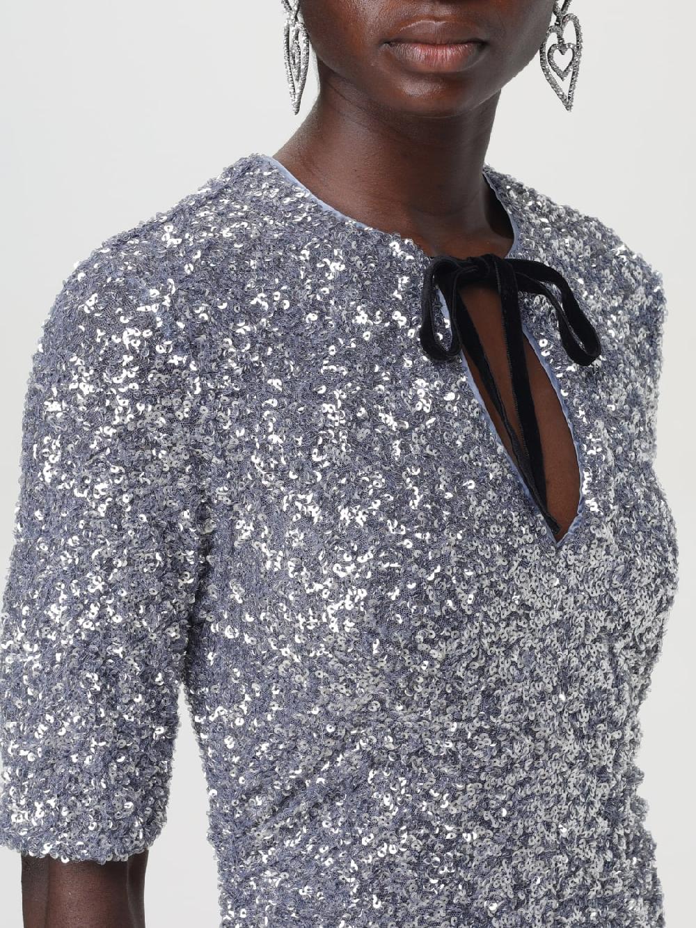 Giglio Abito lungo con paillettes 3D Ganni Online Outlet