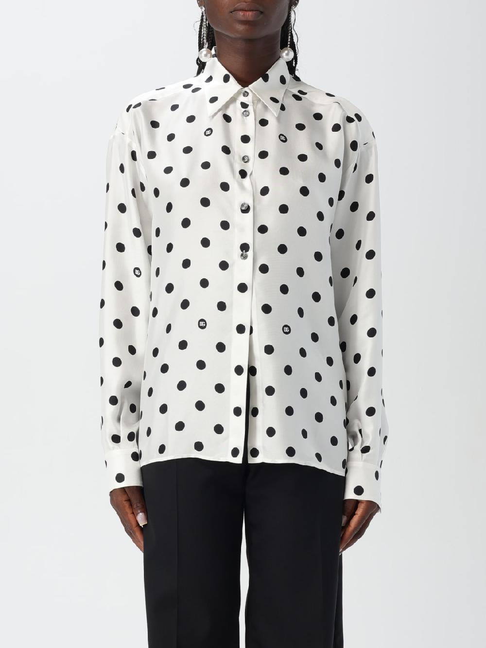 Giglio Camicia Dolce & Gabbana in seta a pois Fino al 50% di sconto