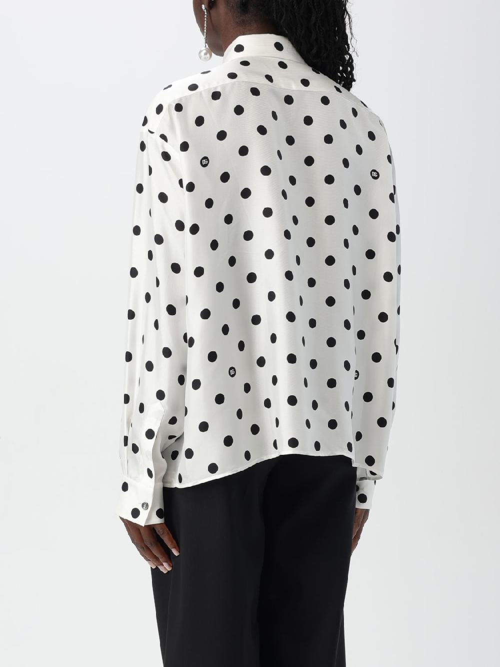 Giglio Camicia Dolce & Gabbana in seta a pois Fino al 50% di sconto