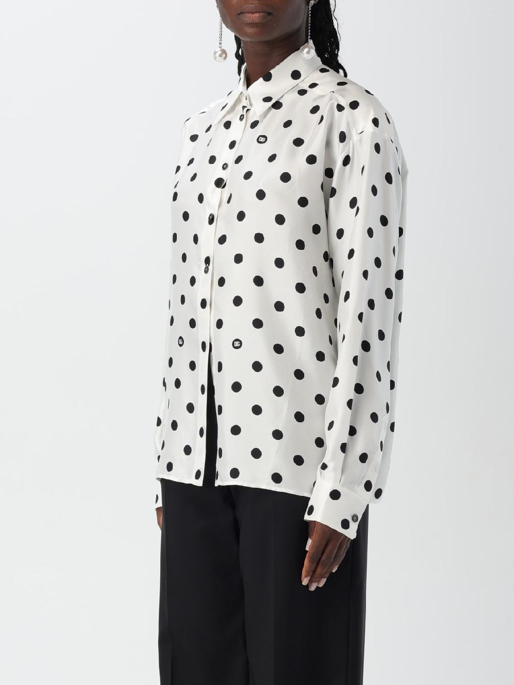 Giglio Camicia Dolce & Gabbana in seta a pois Fino al 50% di sconto