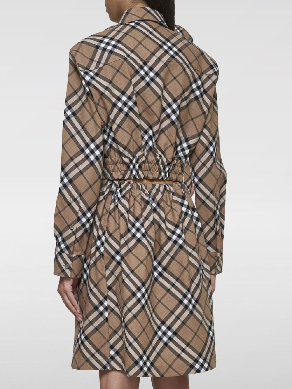 Giglio Abito chemisier Burberry in misto lana check Solo un giorno rimasto