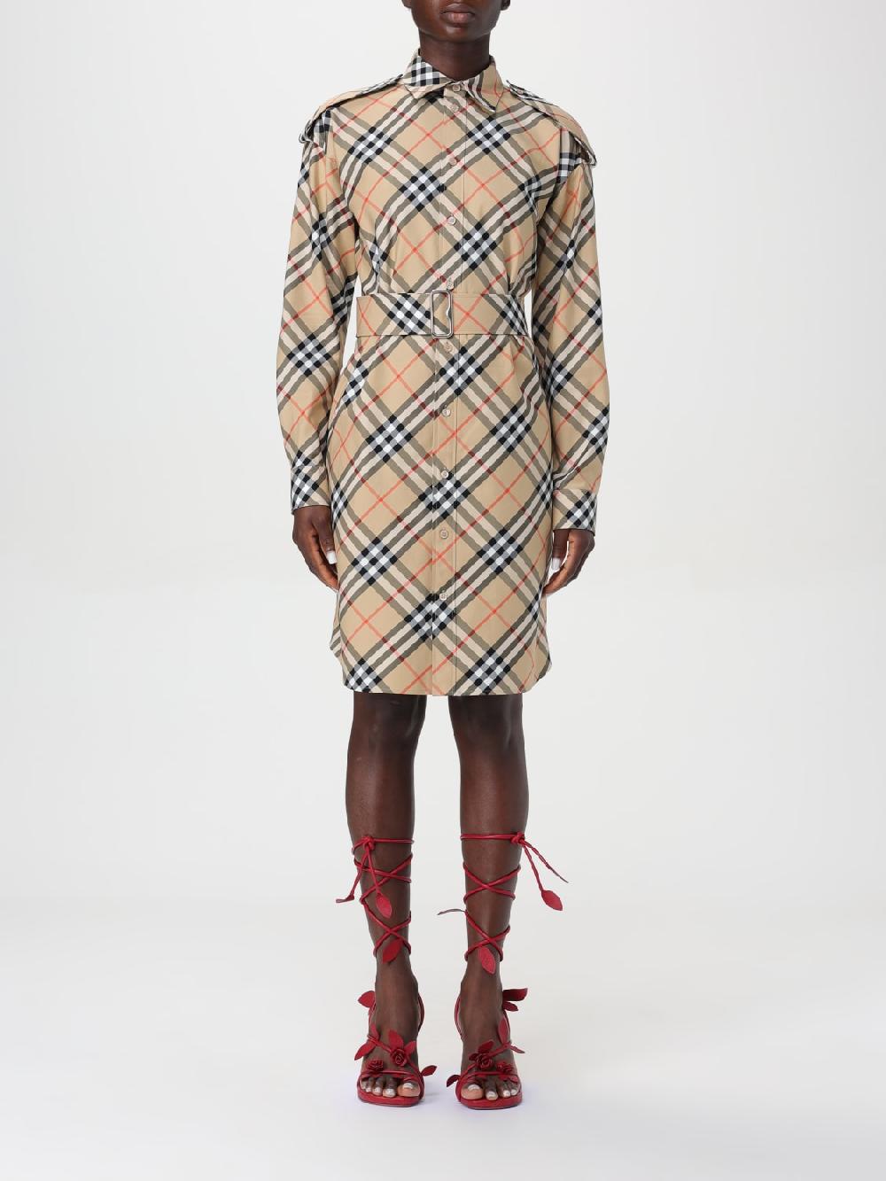 Giglio Abito di cotone check Burberry Promozione Limitata