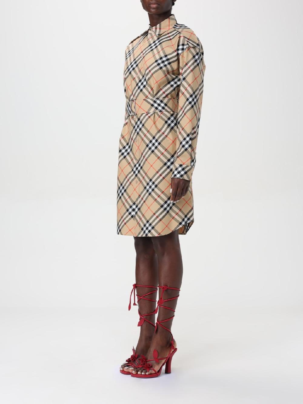 Giglio Abito di cotone check Burberry Promozione Limitata